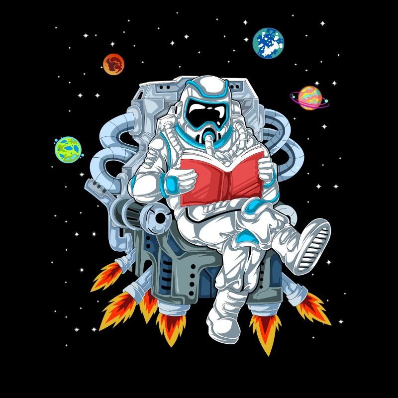 Astronaute Lisant la chemise spatiale