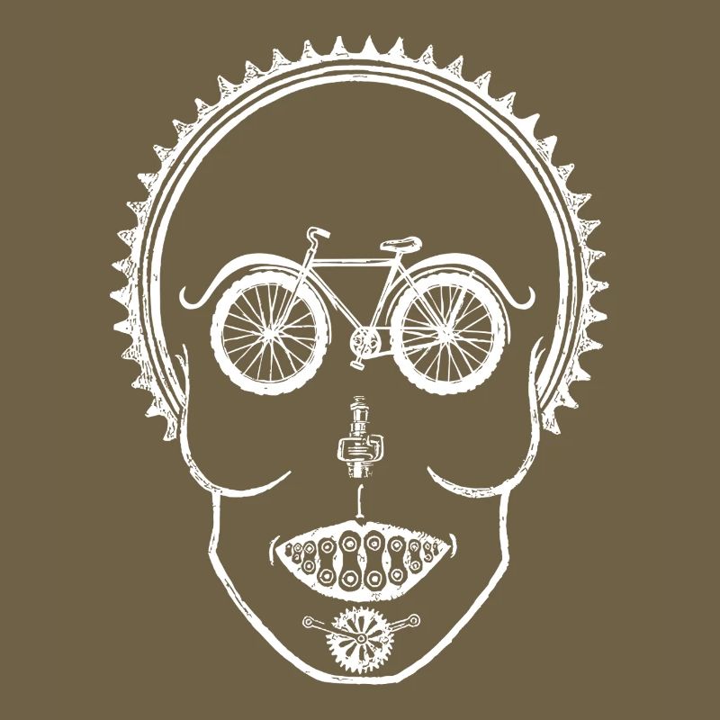 Bicycle Skull Optical Illusion Cycling Design