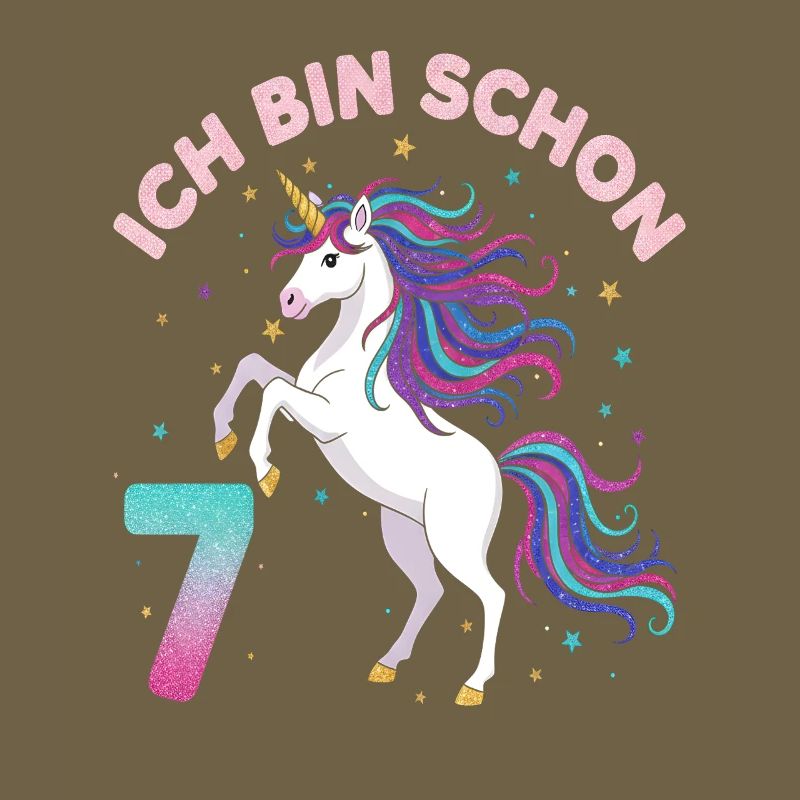 7. Geburtstag Einhorn Mädchen Ich bin schon 7