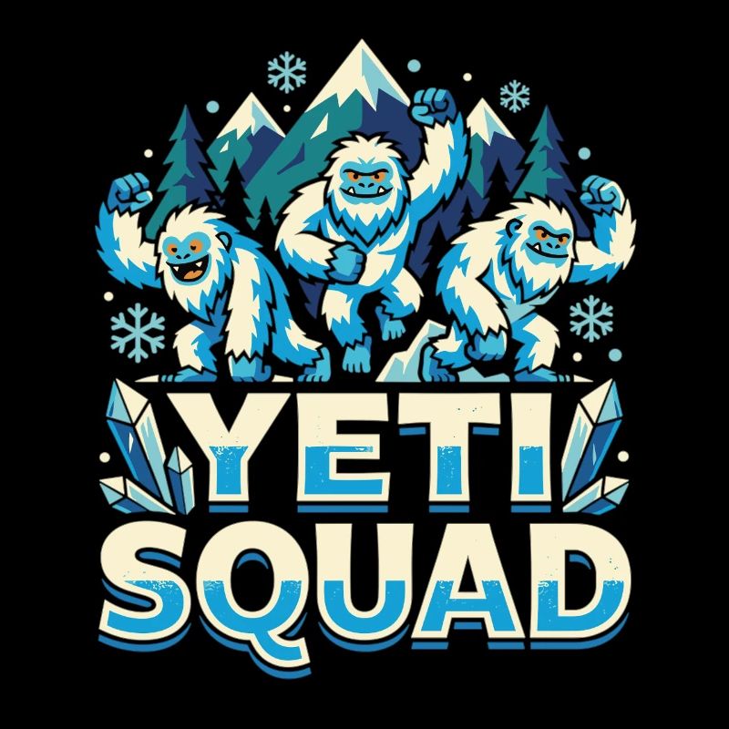 Yeti Squad Winter Schnee Monster Lustig