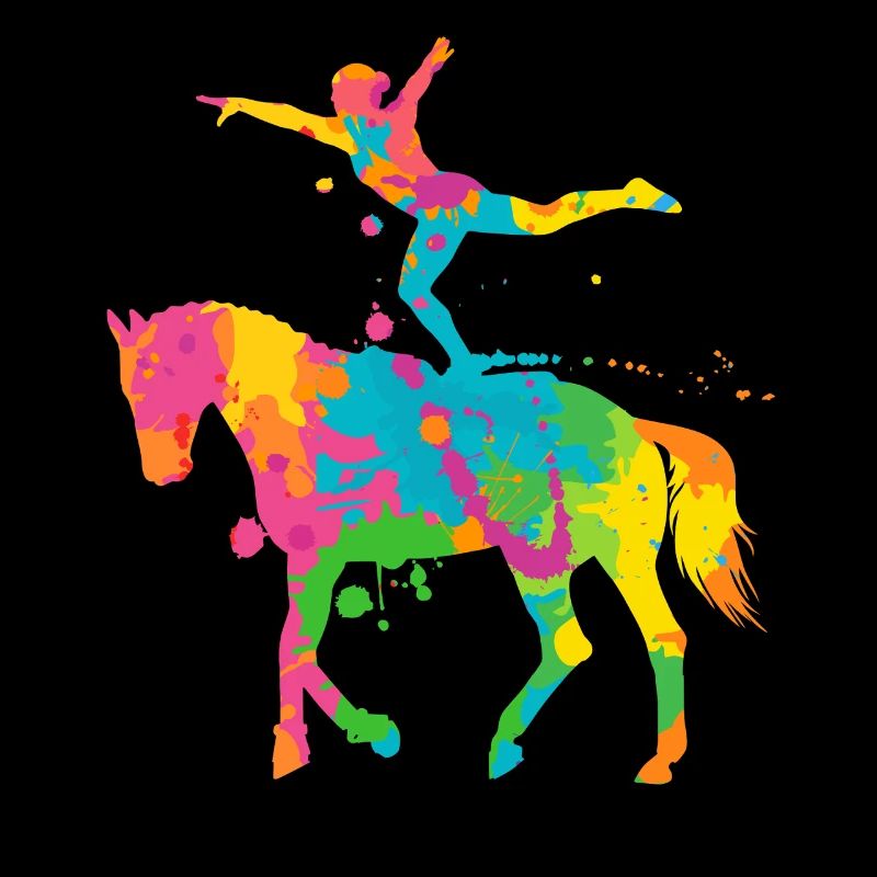 Cavalier Cheval Coloré Volti