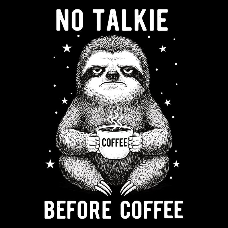 Pas de conversation devant le paresseux amateur de café