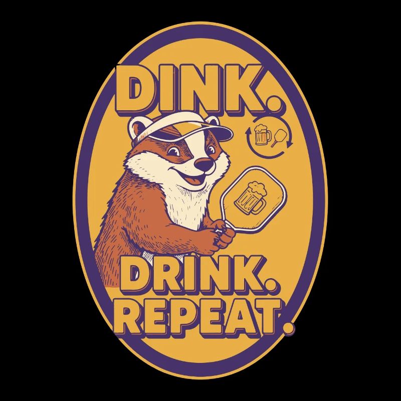 Pickleball-Spaßspieler Dink Drink Repeat