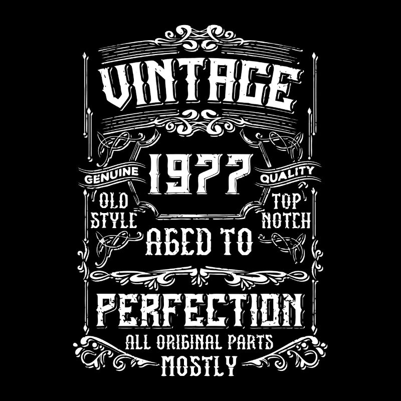 Perfekt gereift 1977 Vintage-Label