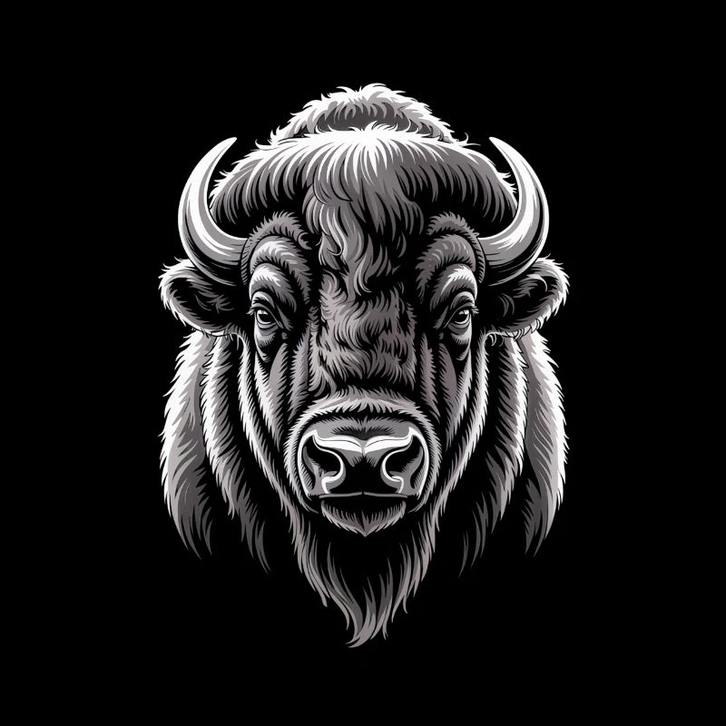 Illustration de la tête de buffle