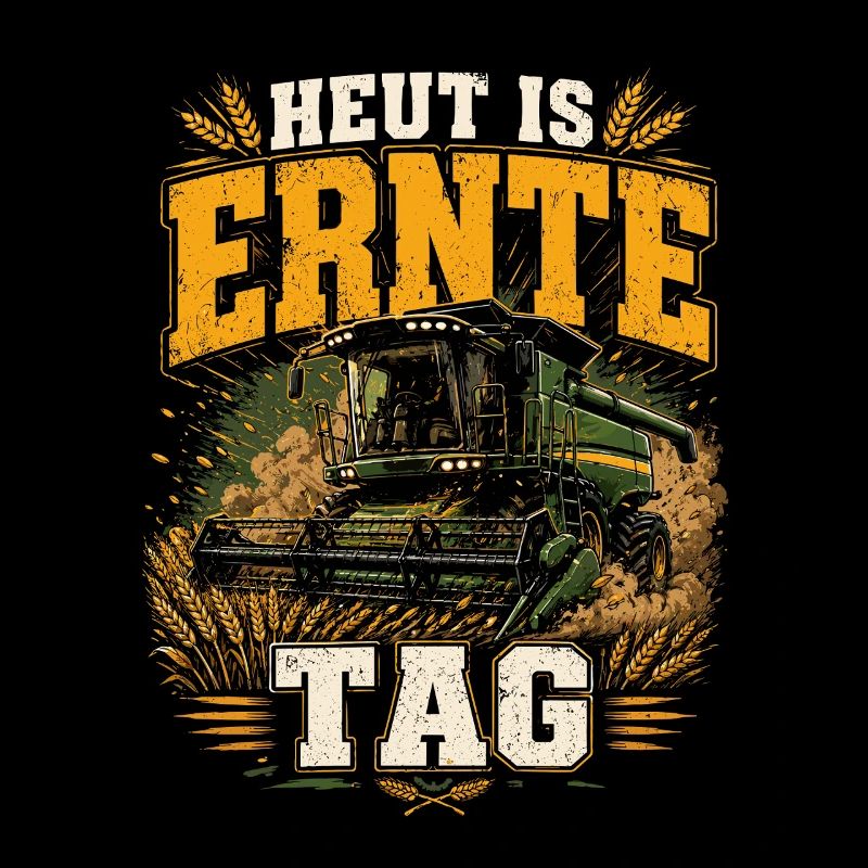  Heut Is Ernte Tag Mähdrescher Bauer Spruch Für