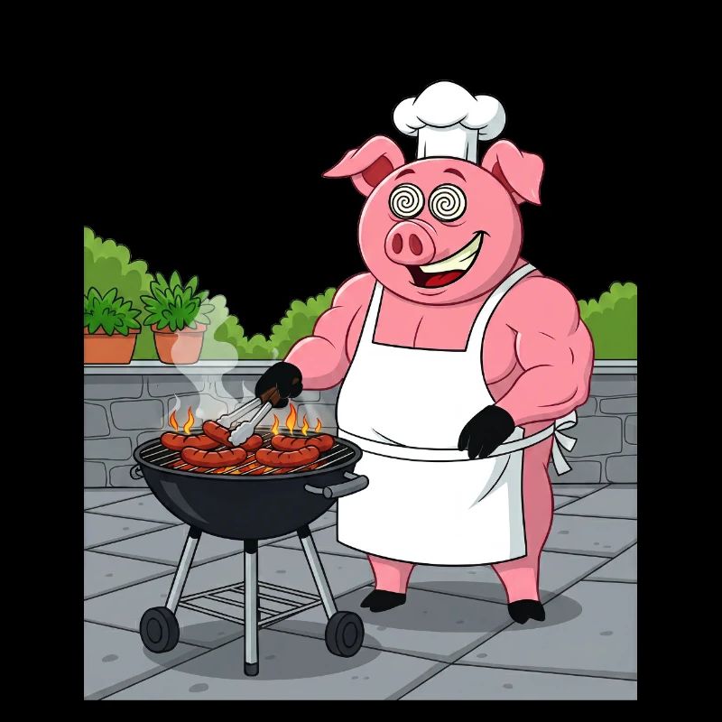 Grilling cozy pig