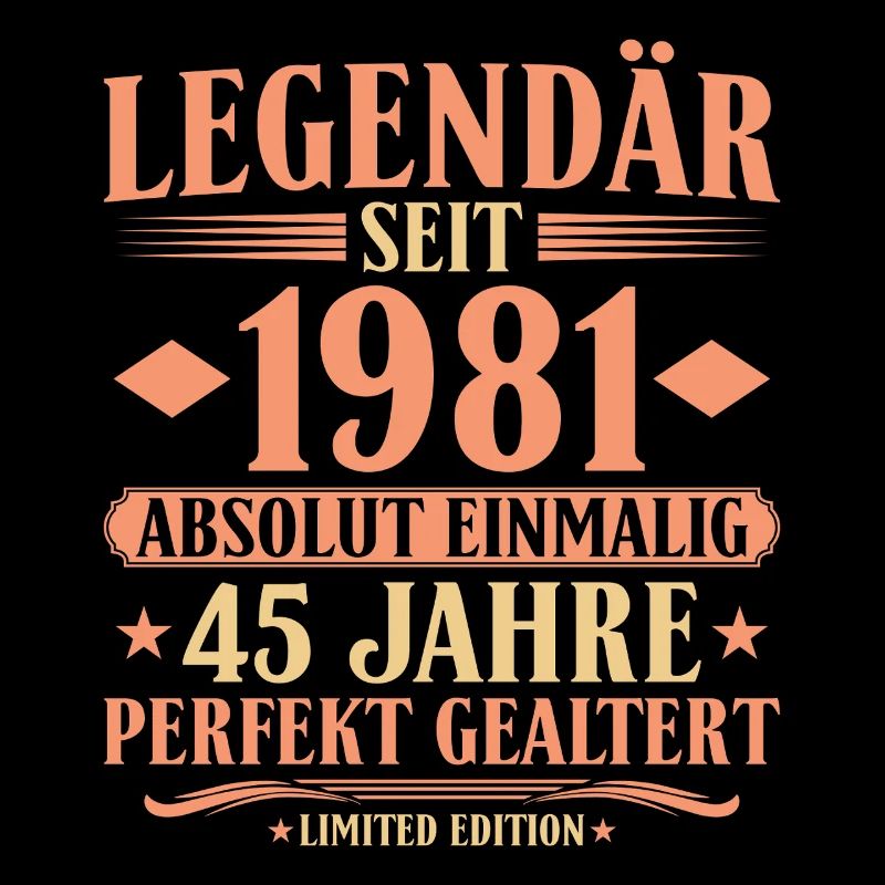 1981 Geboren - Absolut Einmalig 45. Geburtstag