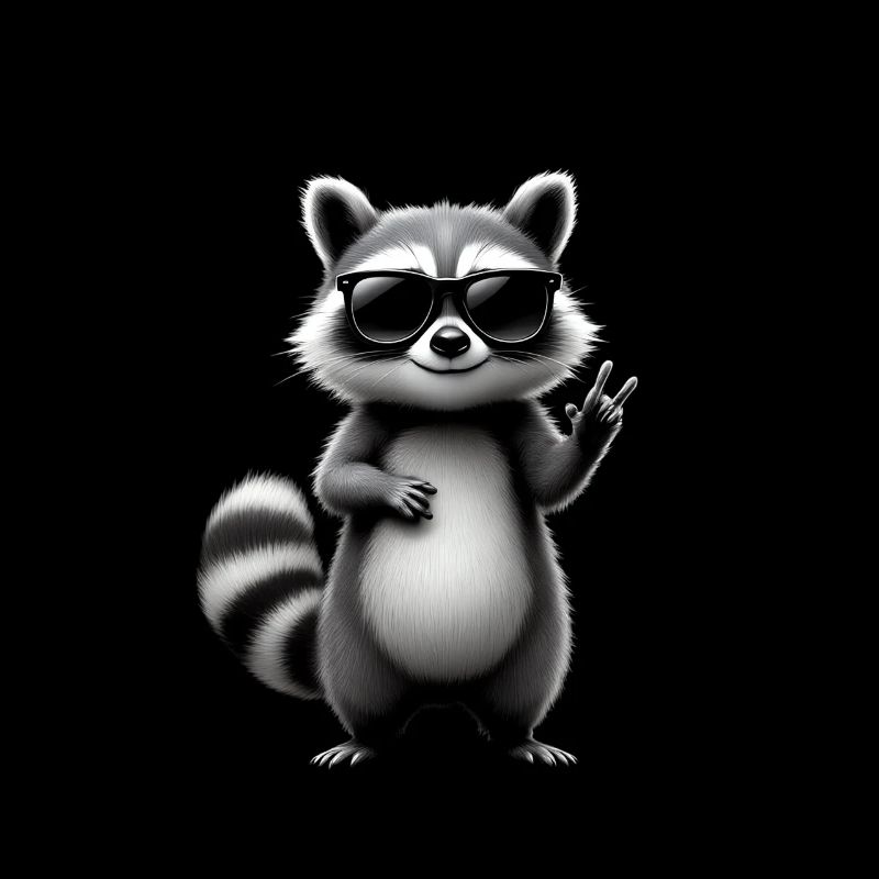 Waschbär mit Sonnenbrille