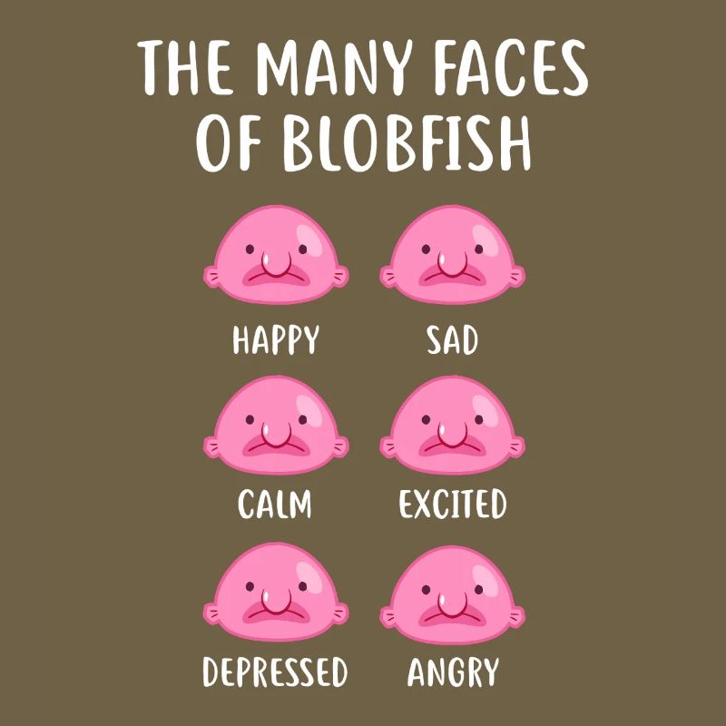 Blobfish Emotionsgitter-Tee-Kunst