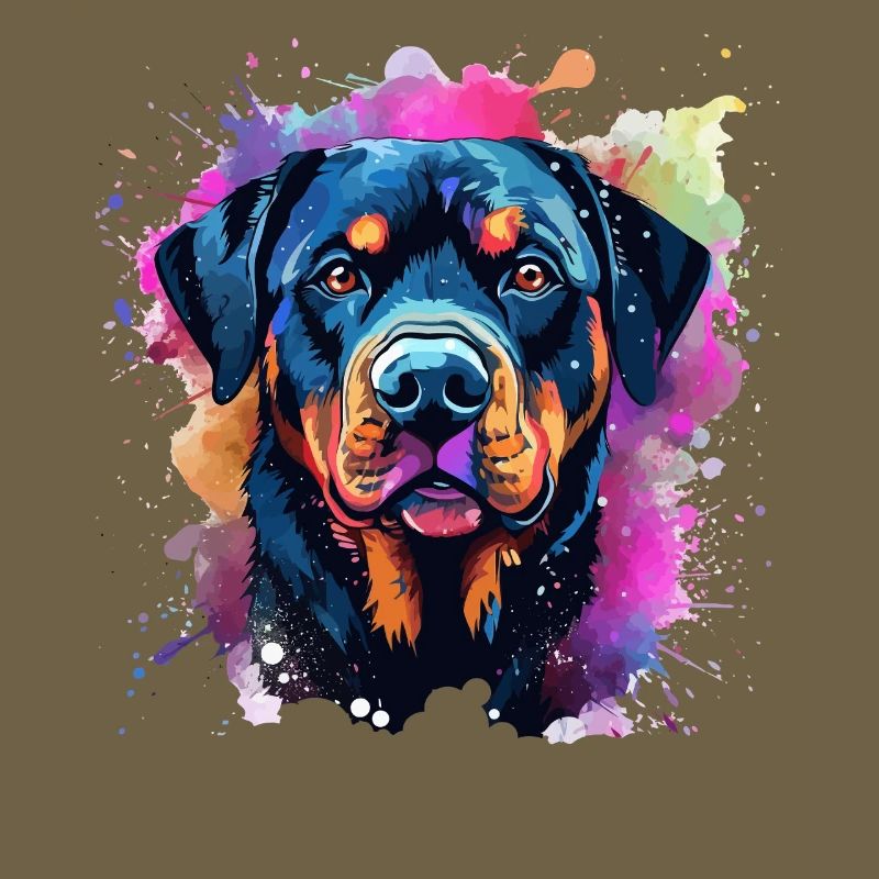 Lebendiger Rottie-Porträt-Spritzer
