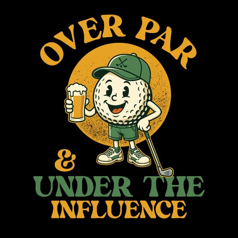 Over par sous influence Golf Bière Humour