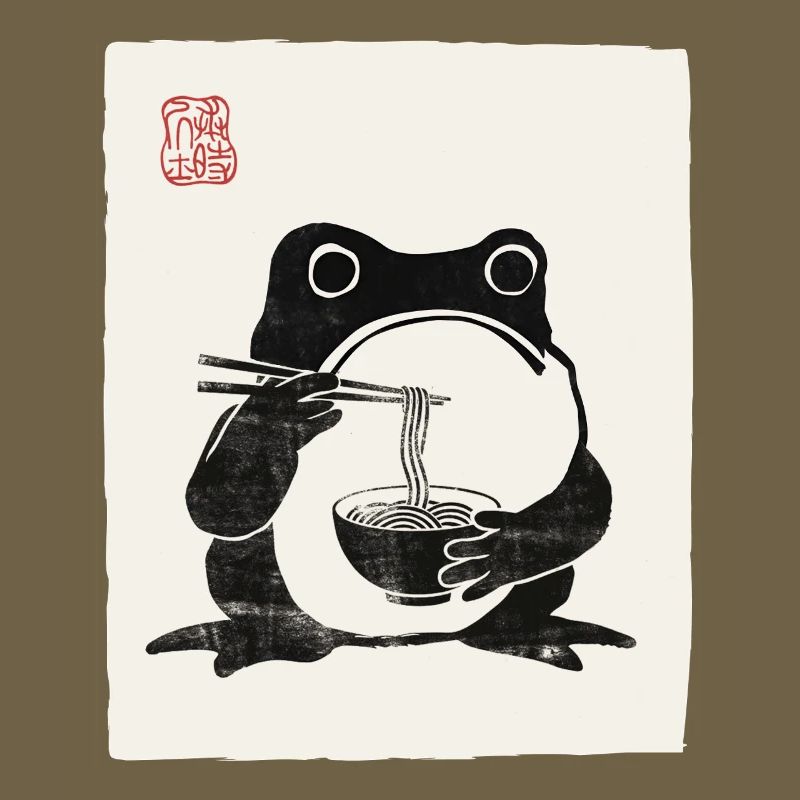Japanisches Grumpy Frog Ramen-Nudelfest