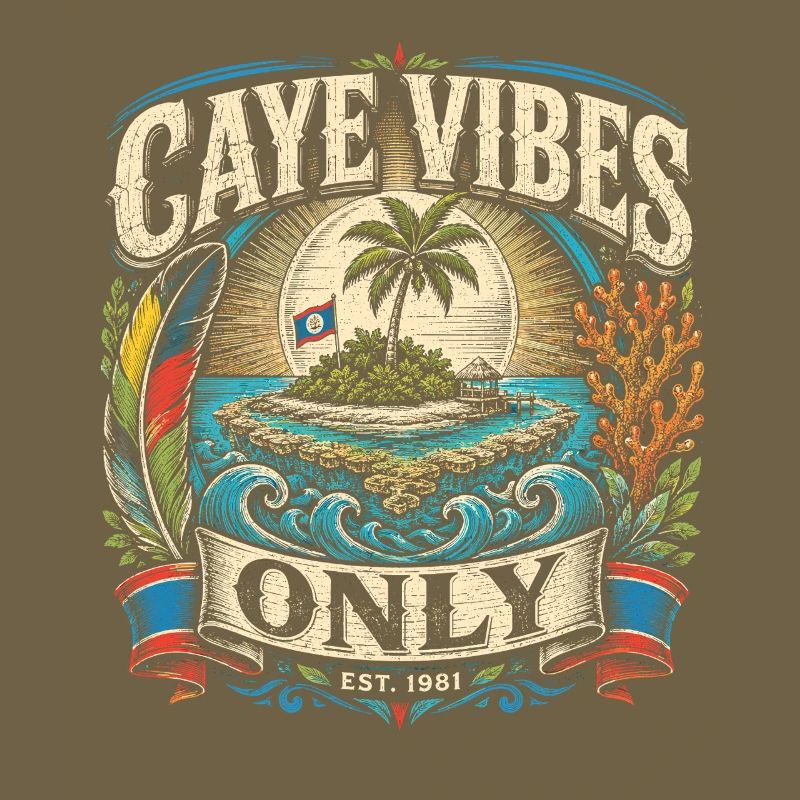 Belize Belizean Root Caye Vibes Only