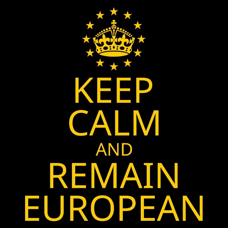 Modern Yellow Blue Keep Calm Crown Europe Vector