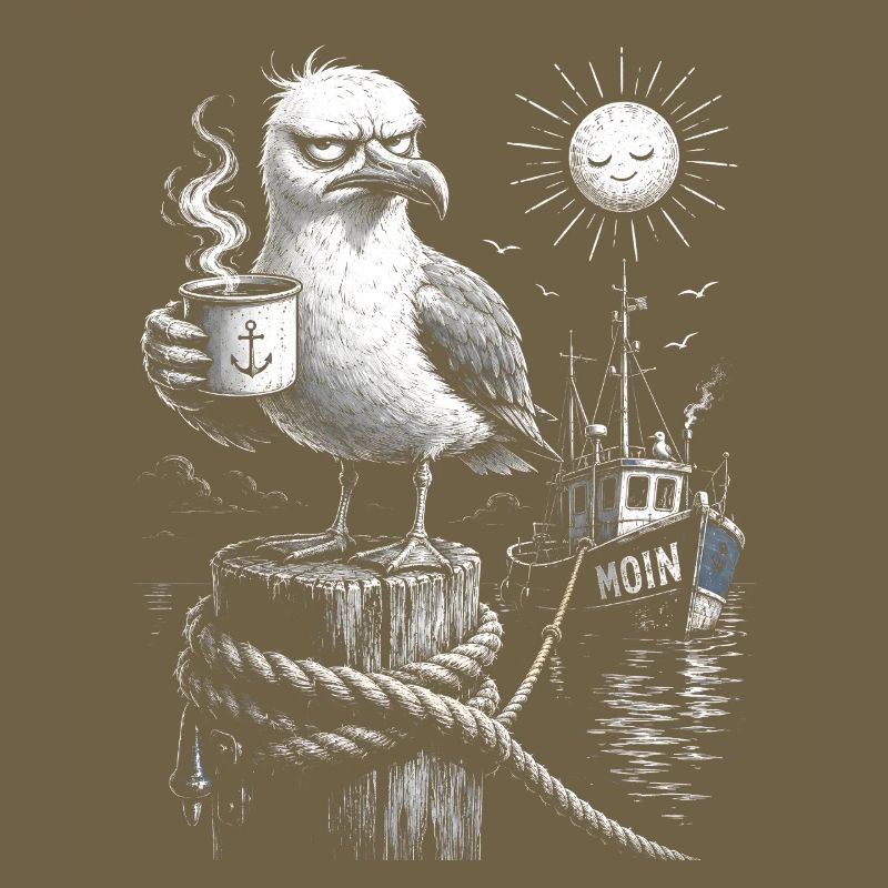 MOIN – Grummeliges Möwe mit Kaffee