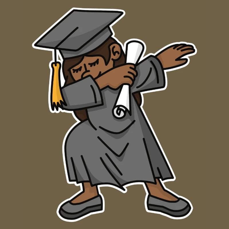 Schwarzes Mädchen Student dab Abschluss Schule