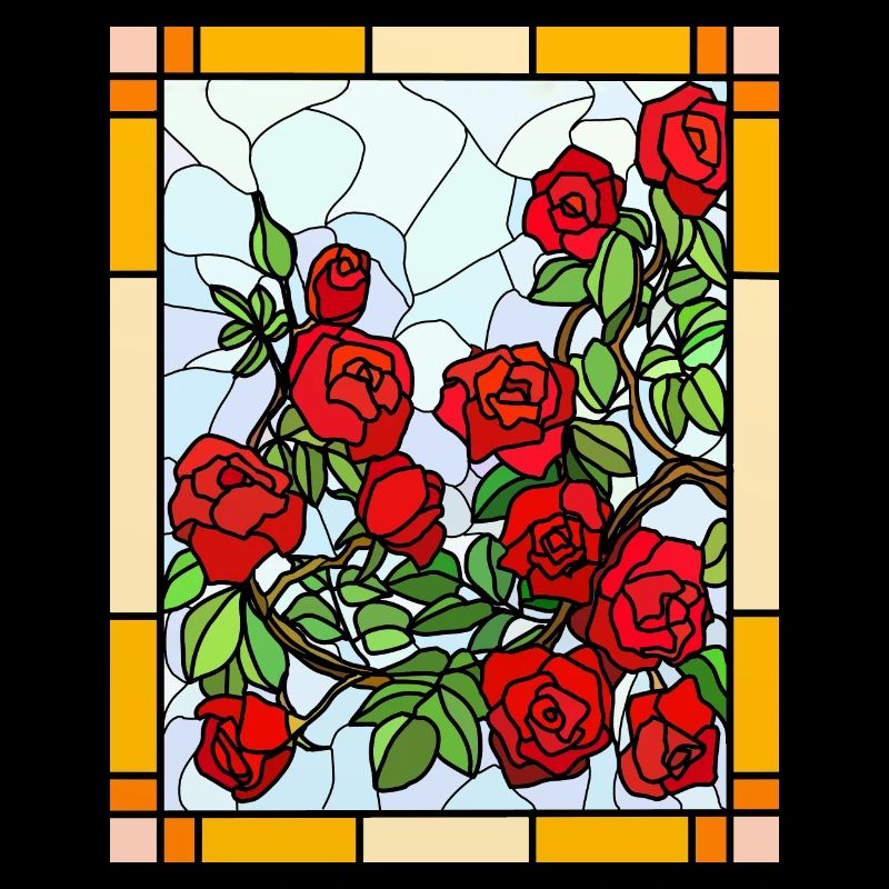 Roses en vitrail
