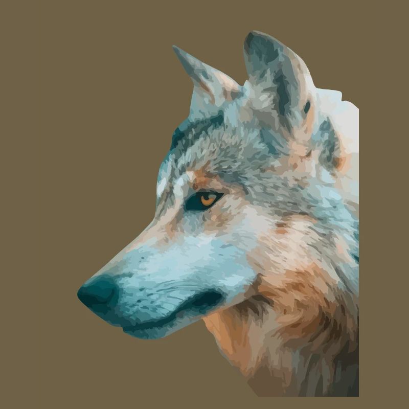 Wolf's Head Watercolor Print