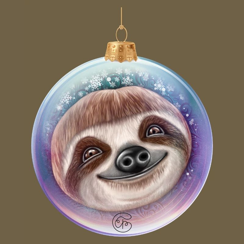 Weihnachten Faultier Weihnachtskugel Santa