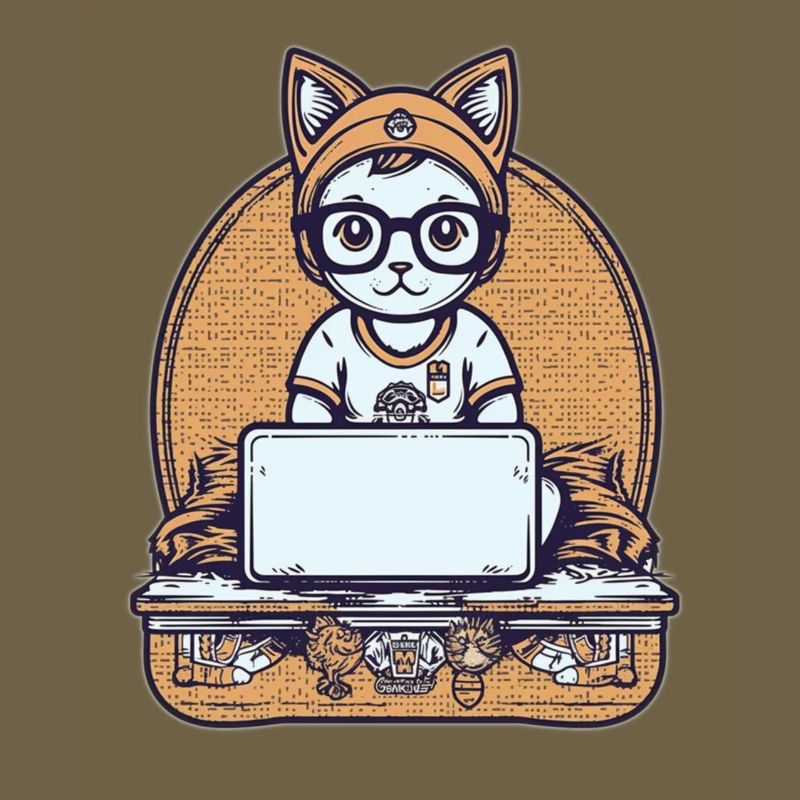 Techy Cat at Desk