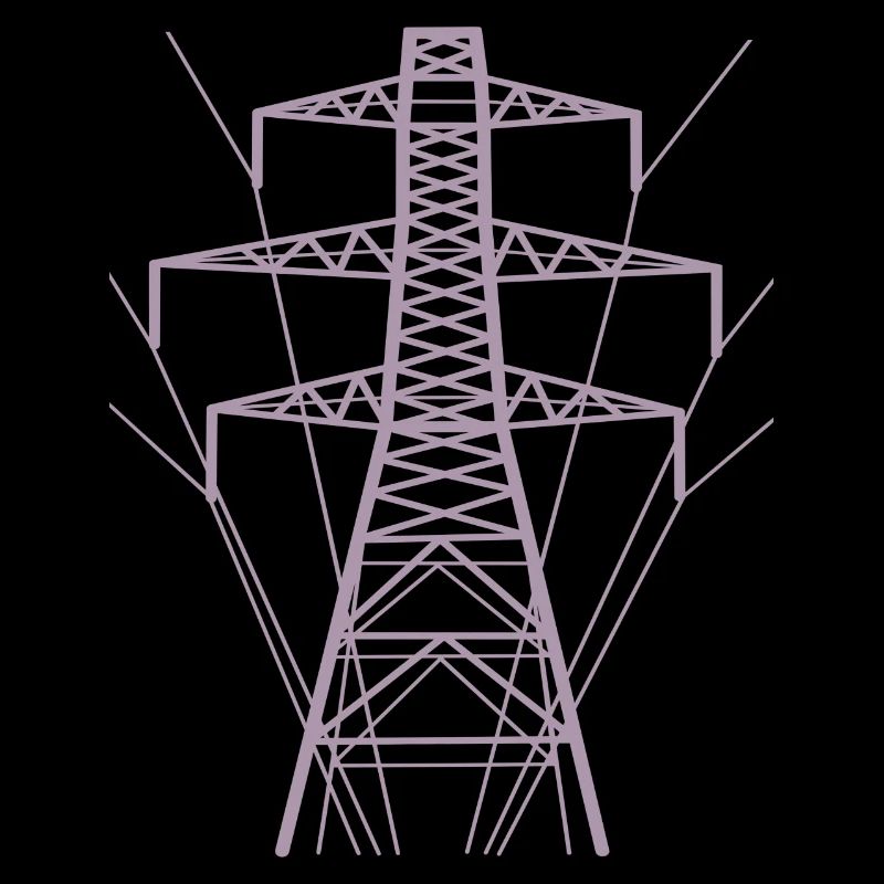 Weiße Strommast-Silhouette