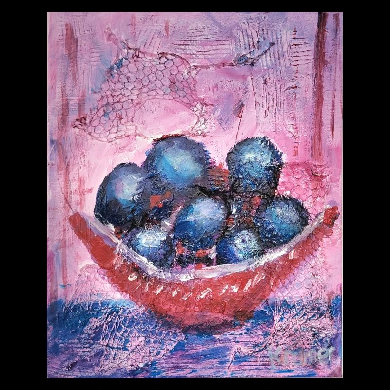 Myrtilles sur fond pastel