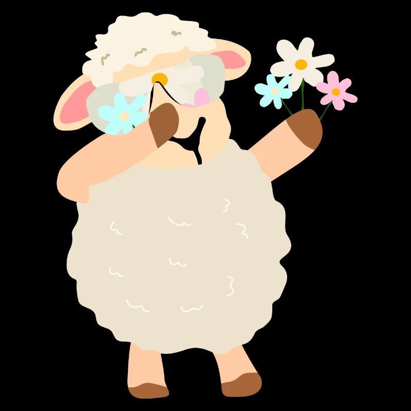 Blumenkranz Schaf Illustration
