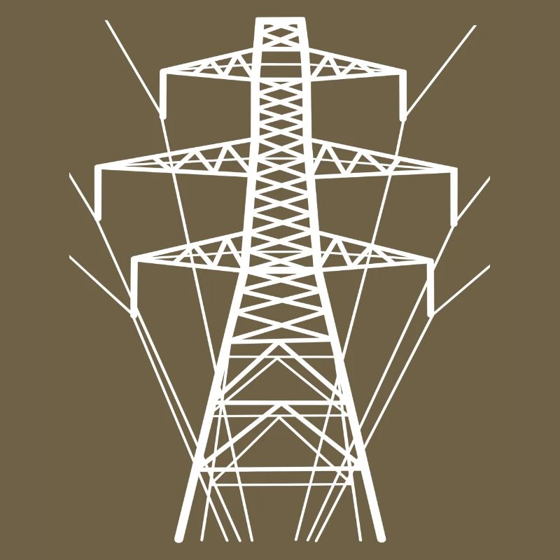 Weiße Strommast-Silhouette