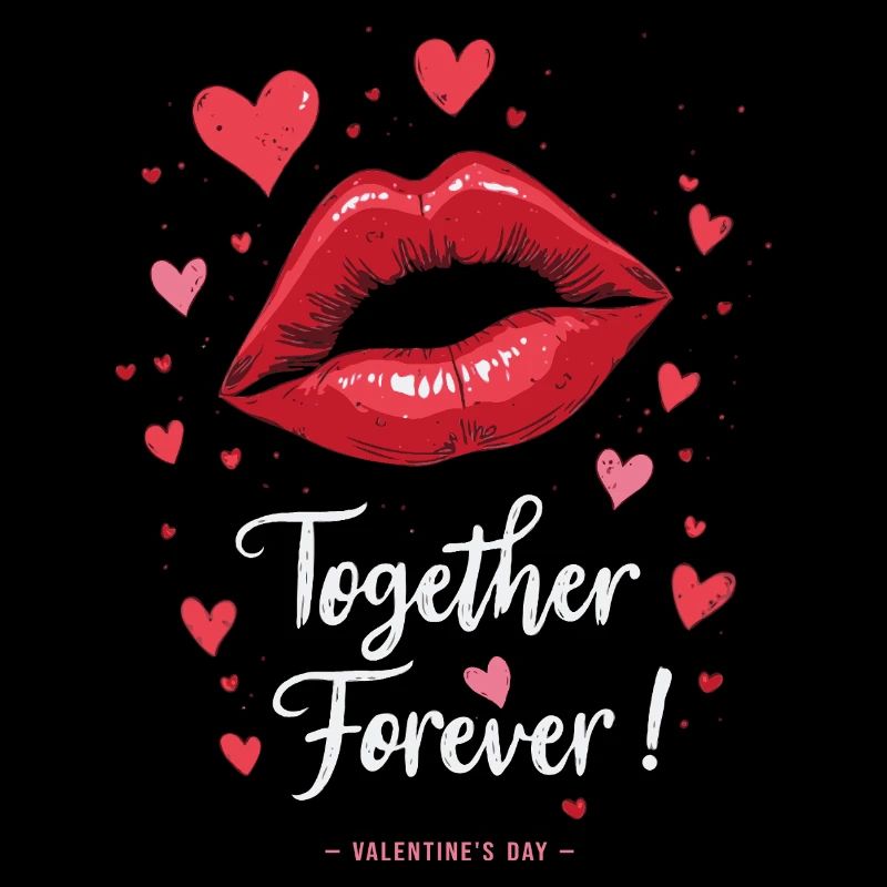 Valentinstag Geschenk Kussmund Herzen