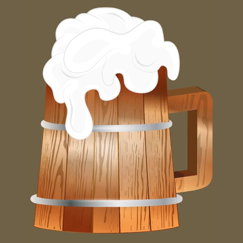 Chope à bière rustique aspect bois avec mousse
