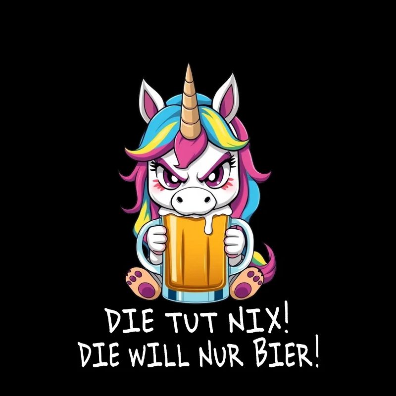 Bier Einhorn Sprüche Die tut nix die will nur Bier