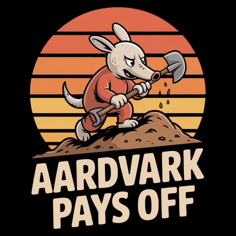 Aardvark Pays Off Ameisenbär Motivation Retro