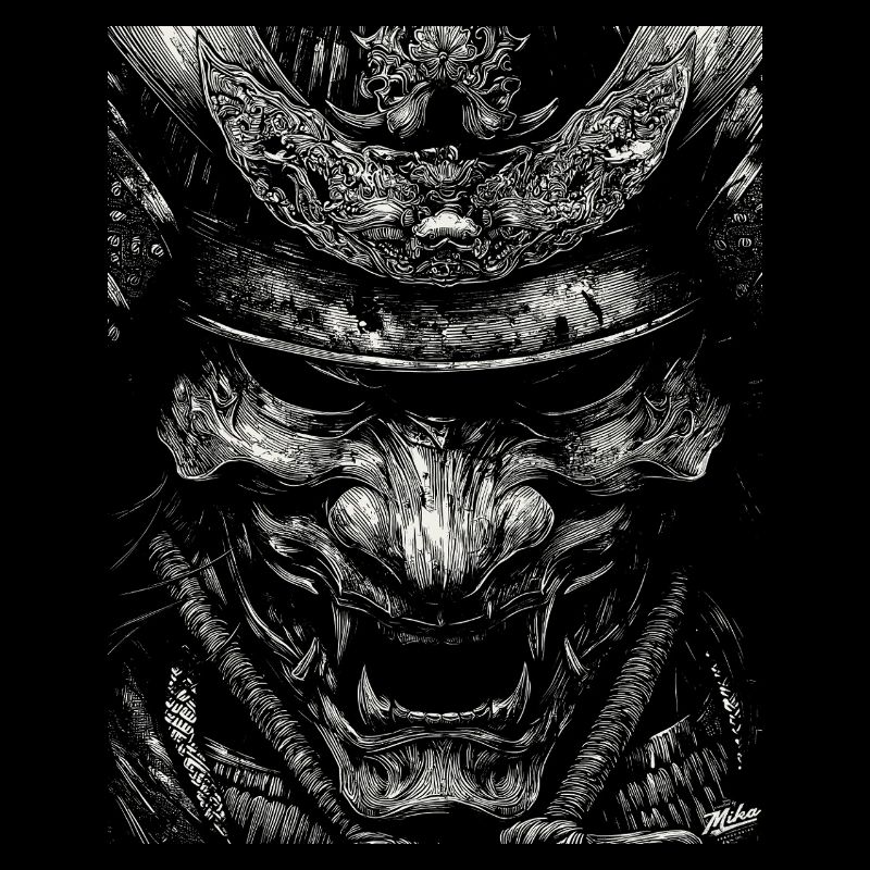 Demon mask in high contrast