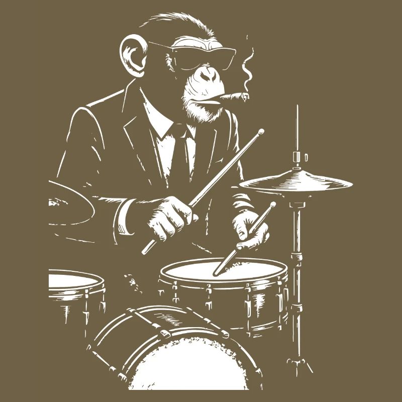 Jazz Monkey playing the Drums