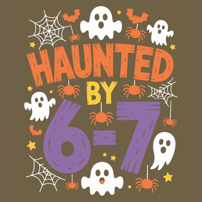Haunted by 6-7 Halloween Math Pun Design