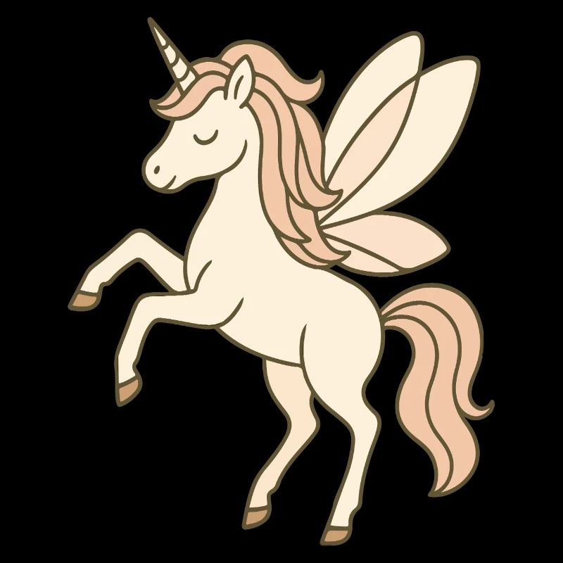 Anmutige Feen-Einhorn mit Pastellflügeln