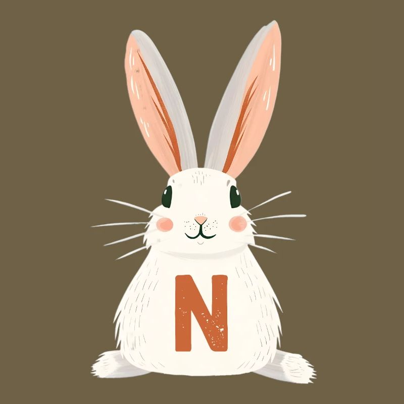 N -Letter - Bunny - Personalizable