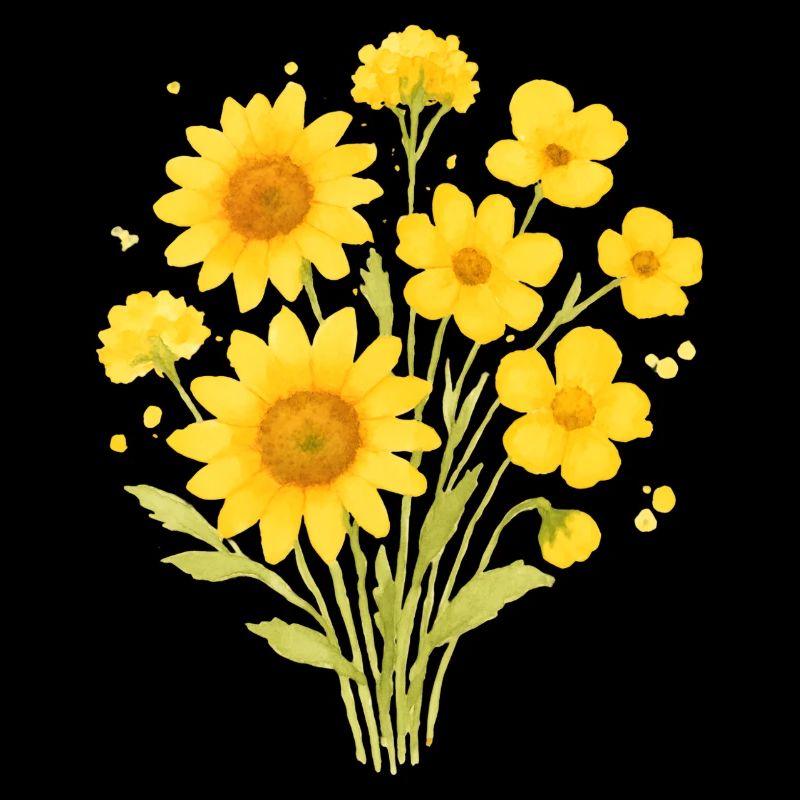 Sonnenblumen Aquarellstrauß