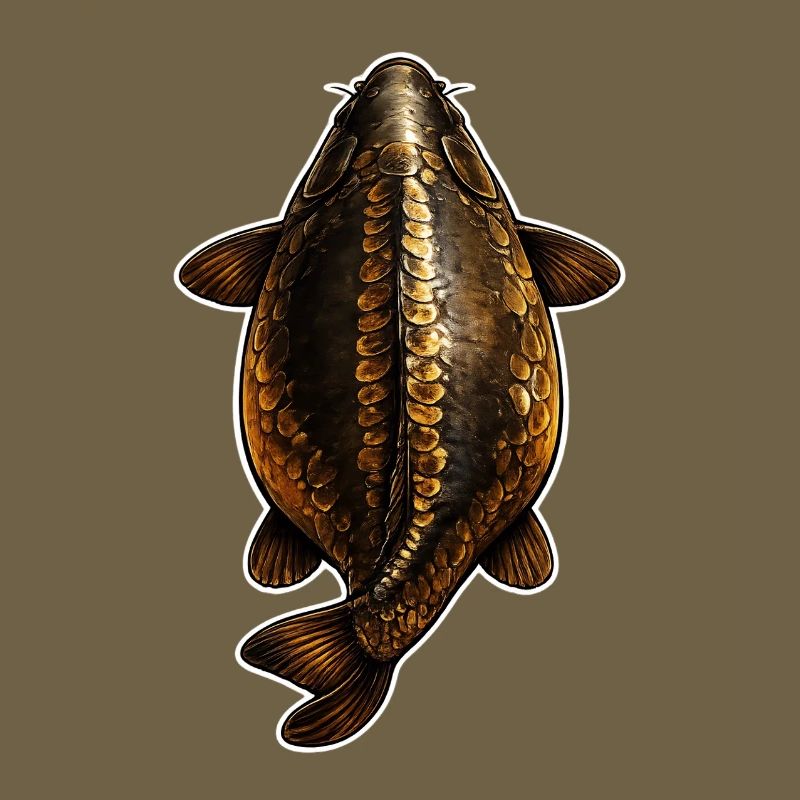 Top View Mirror Carp – Golden Scale Design