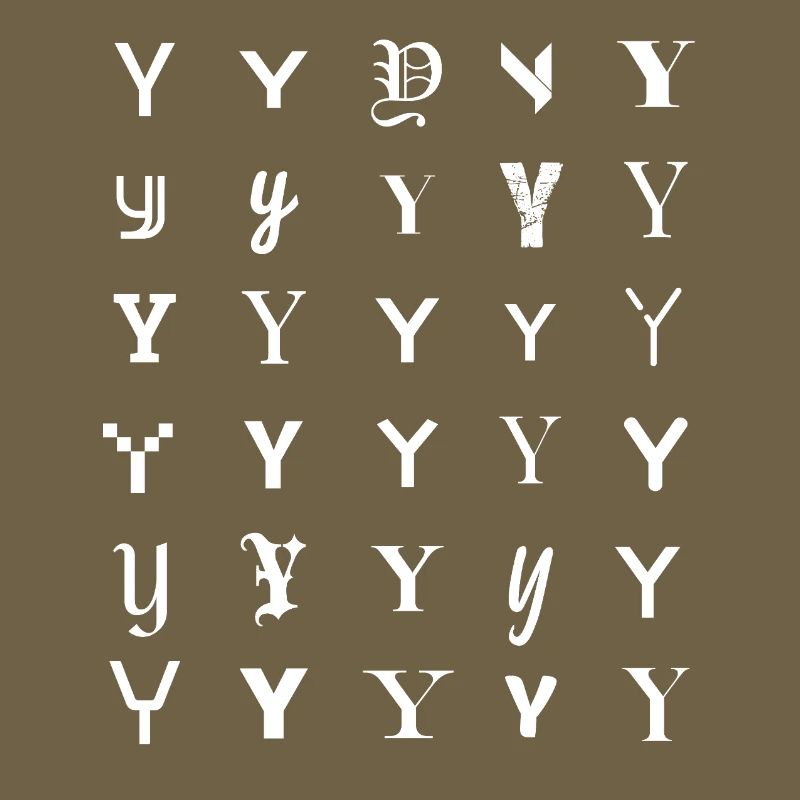 Typography Y monogram letter mosaic design