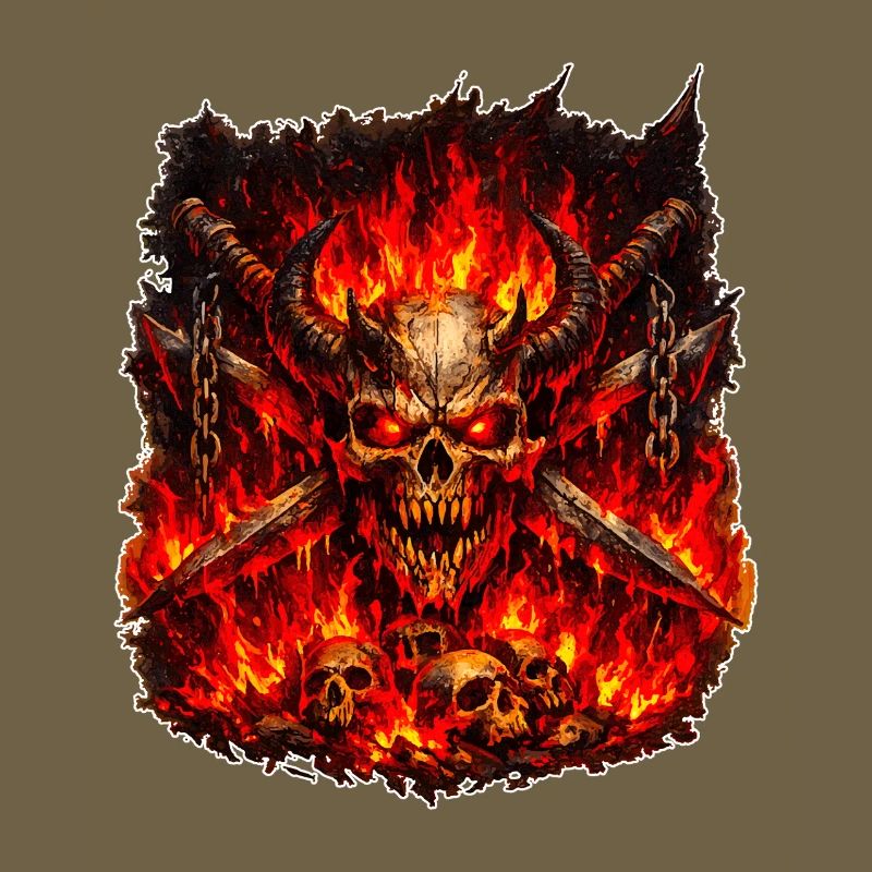Feuer Schädel mit Hörnern