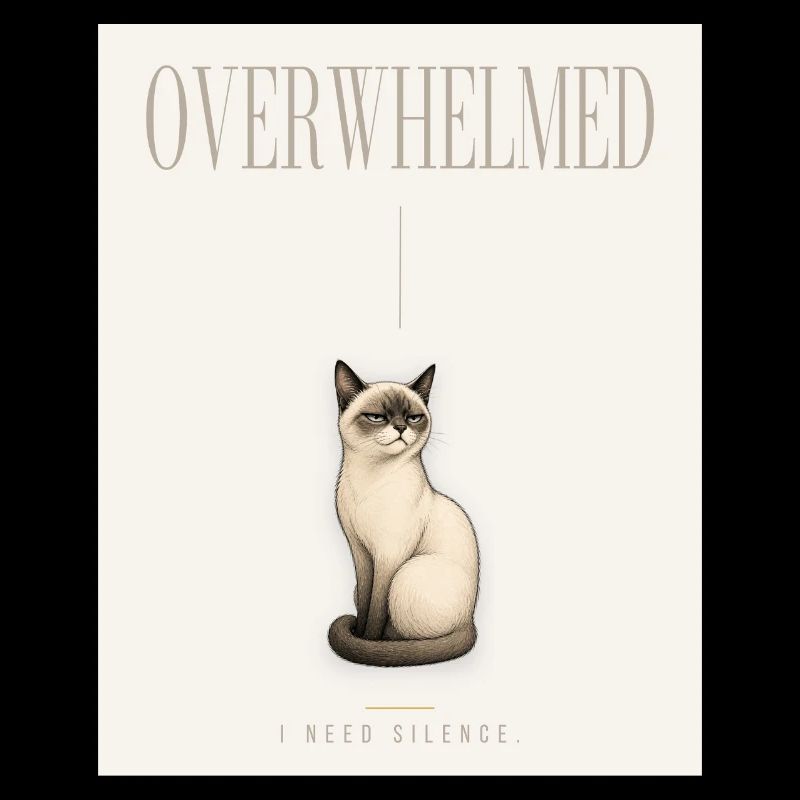 DÉPASSÉE. Noble Cat Introverti Conception du Mème