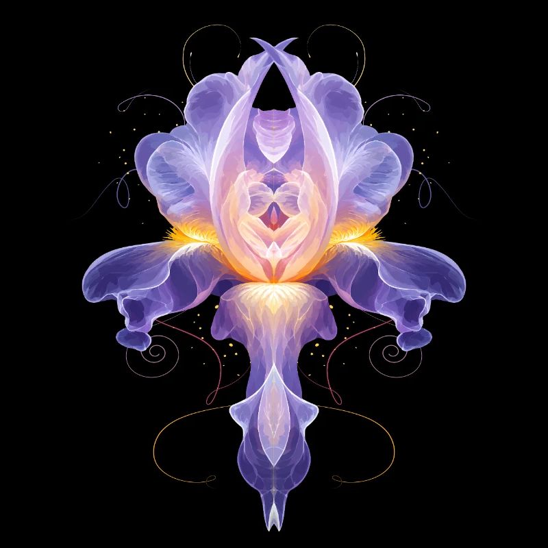 Abstrakte Iris Blüte Leuchtendes Florales Design