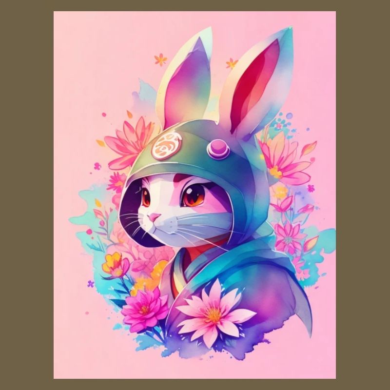 Lapin dans le style numérique