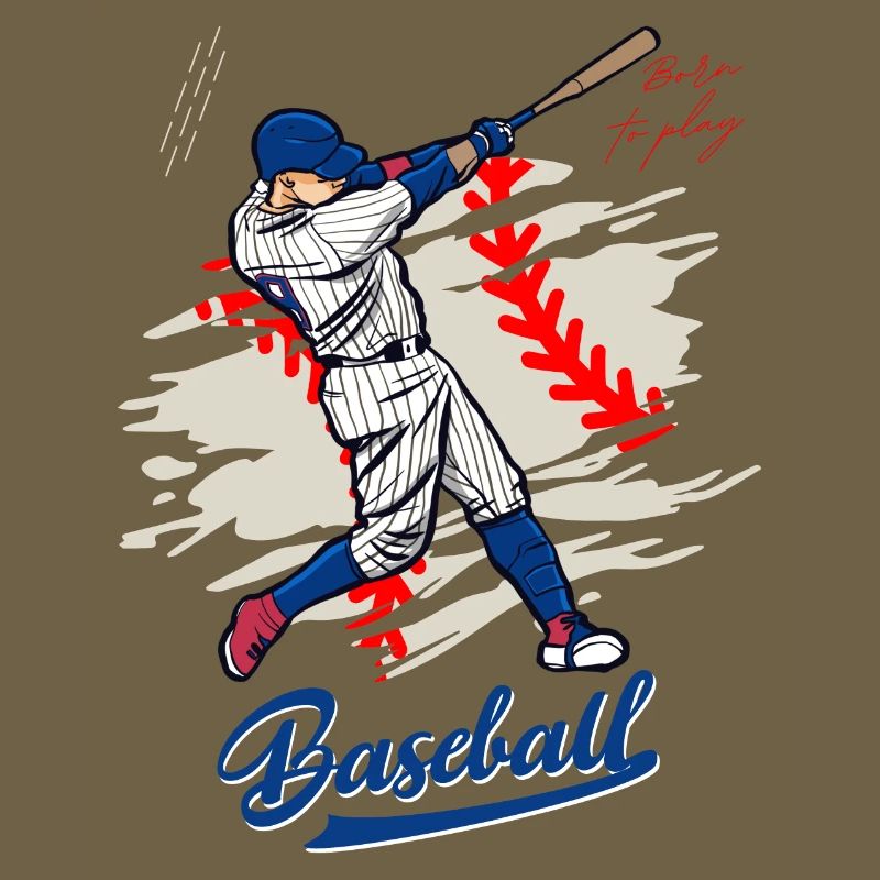 Dynamic Baseball Swing Illustration