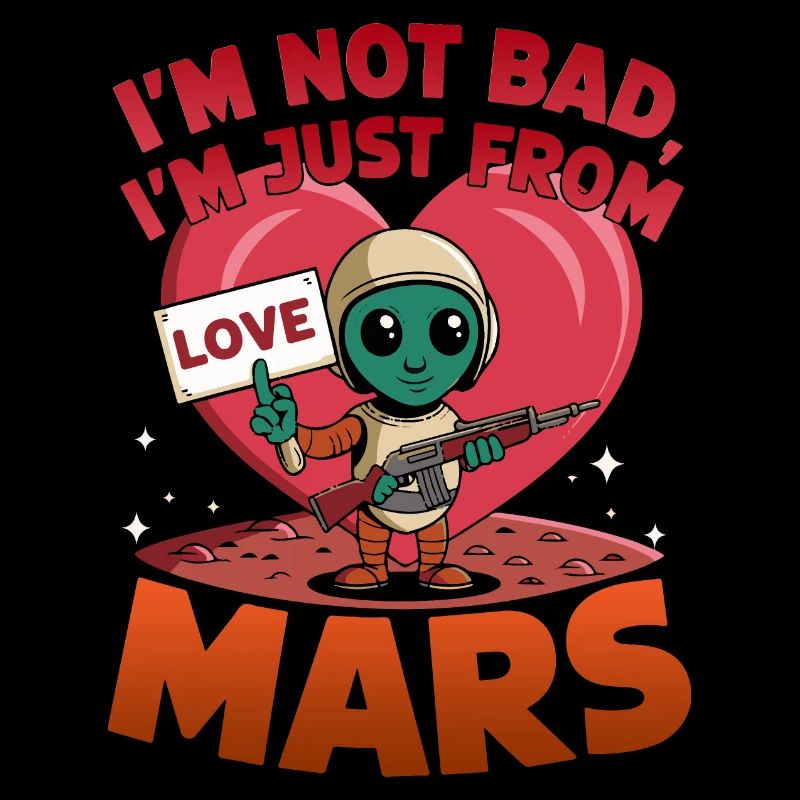 Marsianer Liebe Alien Cartoon Design