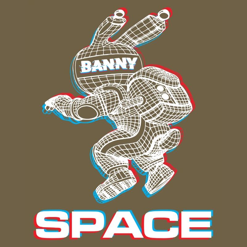 Abstract Space Bunny with 3D Effect