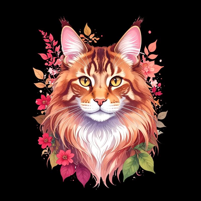 Portrait de chat Maine Coon