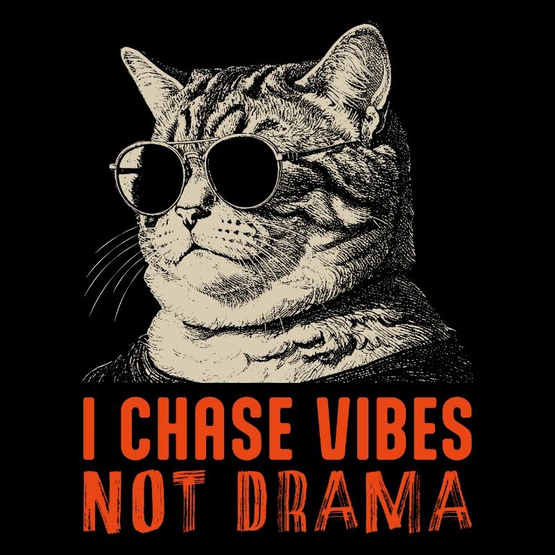 Je chasse les vibrations, pas le drame - chat détendu